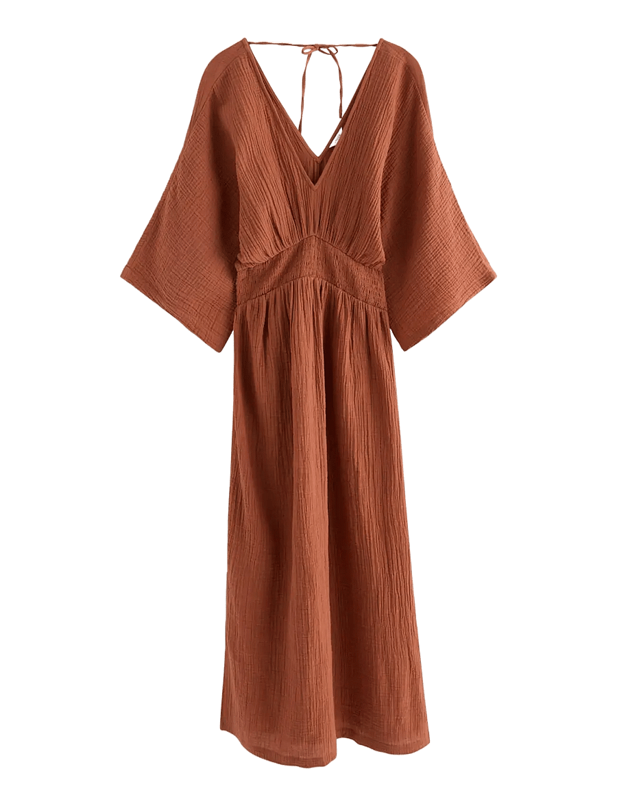Lindex - MOM midi dress in cotton gauze - midikleider - dark dusty orange - 1