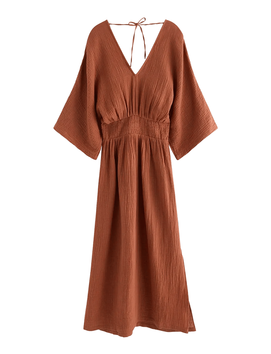 Lindex - MOM midi dress in cotton gauze - midikleider - dark dusty orange - 2