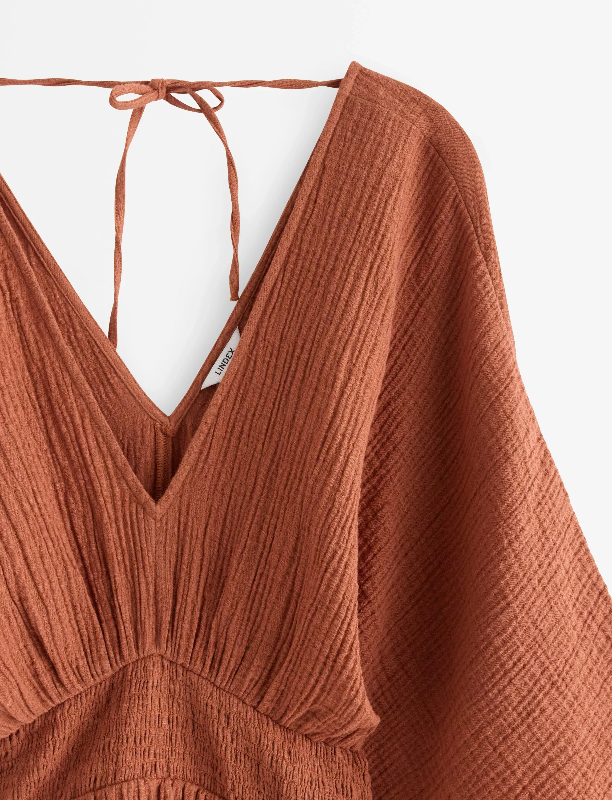 Lindex - MOM midi dress in cotton gauze - midikleider - dark dusty orange - 5