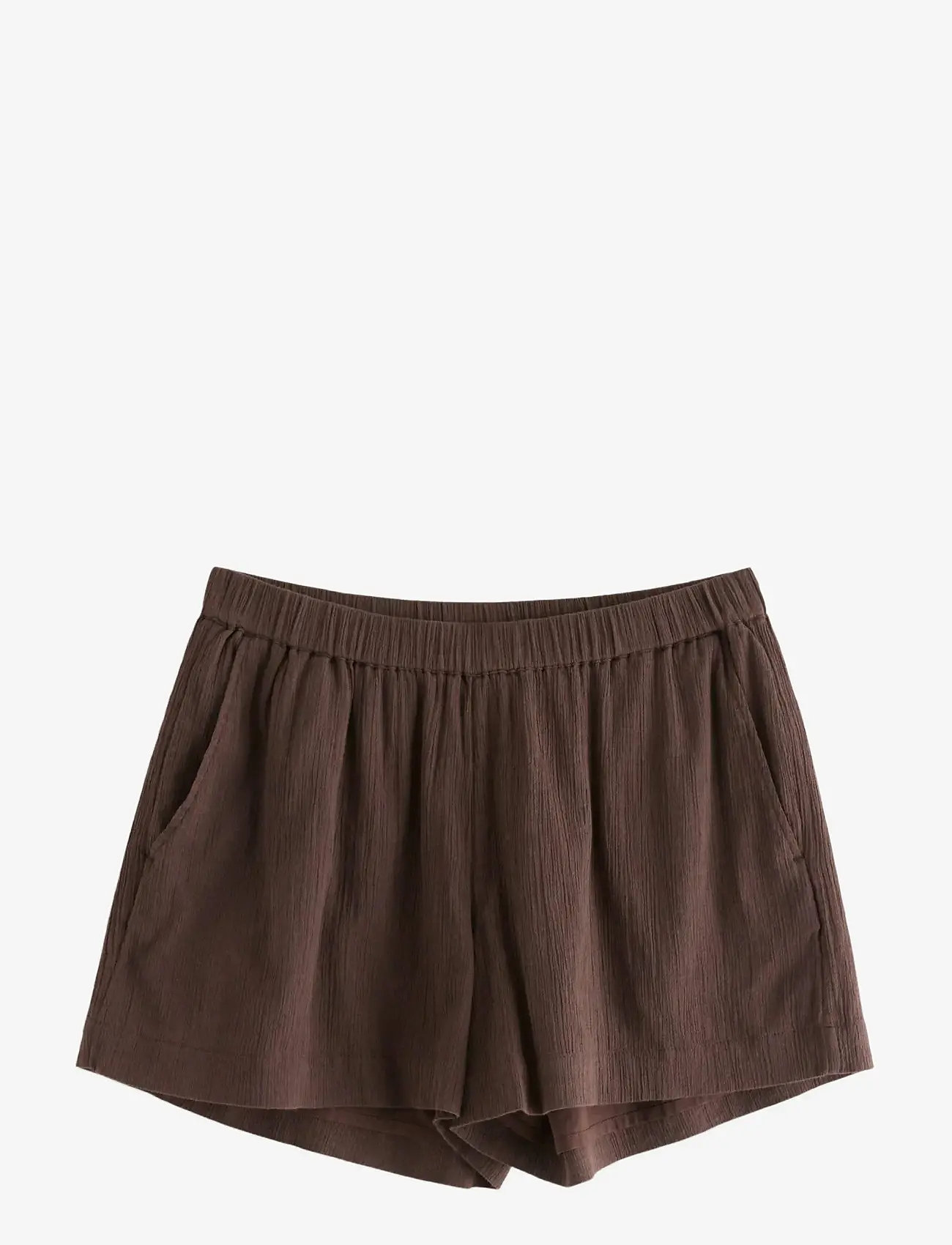 Lindex - Crinkled shorts - casual shorts - dark dusty brown - 1