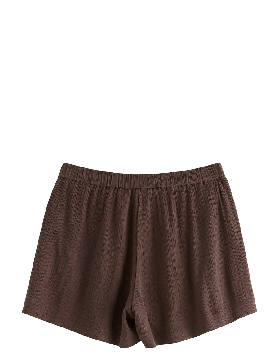 Lindex - Crinkled shorts - casual shorts - dark dusty brown - 2