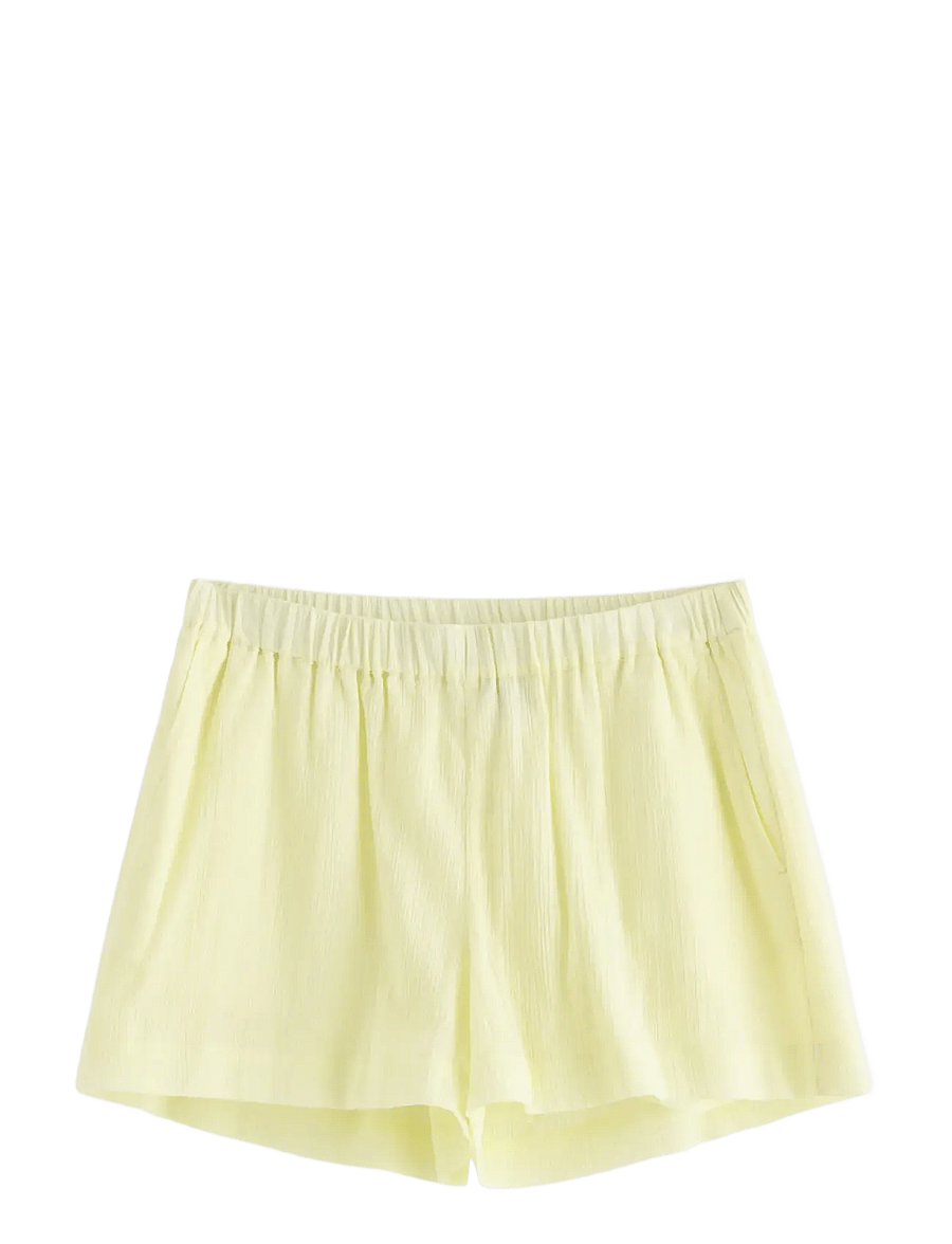 Lindex - Crinkled shorts - casual shorts - light yellow - 1