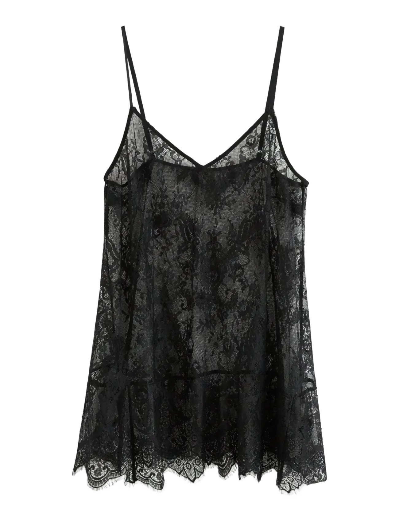 Lindex Camisole in lace - Nachtwäsche - BLACK / black