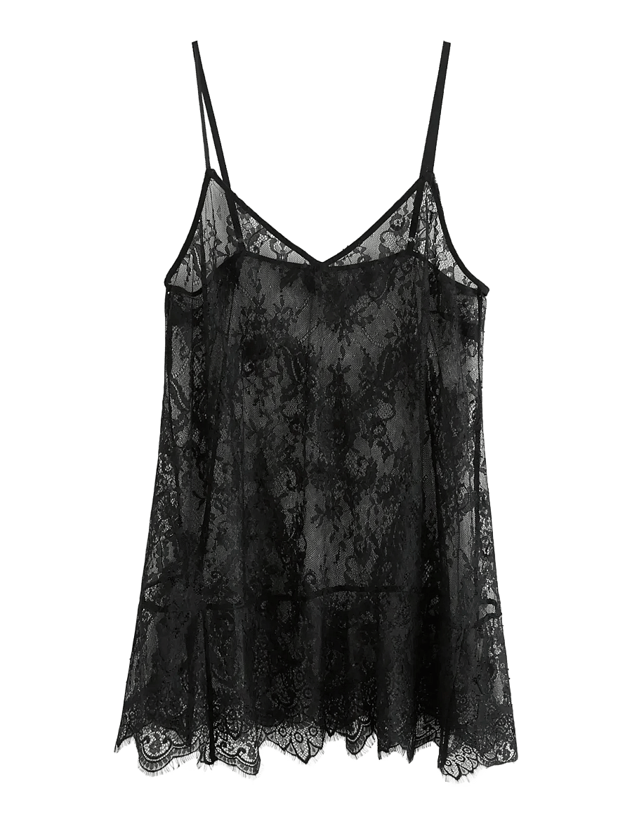 Lindex - Camisole in lace - oberteile - black - 1
