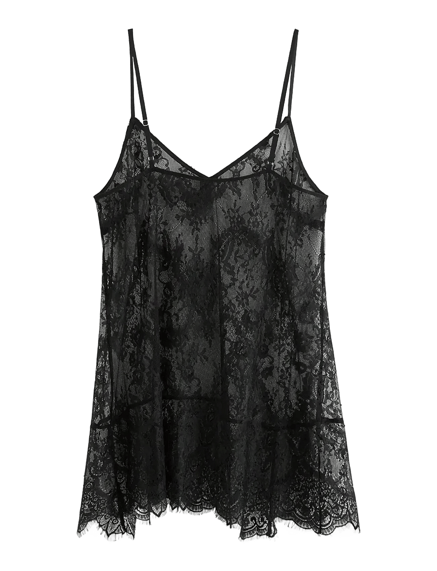 Lindex - Camisole in lace - oberteile - black - 2