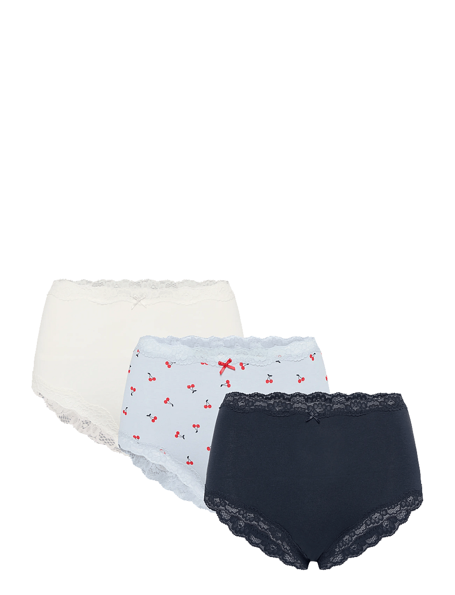Lindex - 3-pack high waist briefs - midi & maxi trusser - light blue - 0