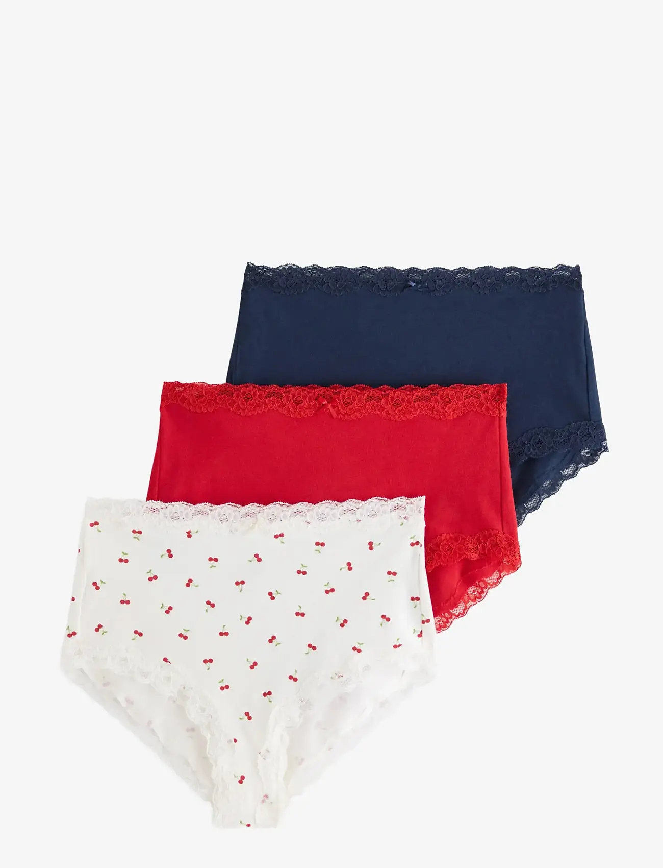 Lindex - 3-pack high waist briefs - midi & maxi trusser - off white - 1