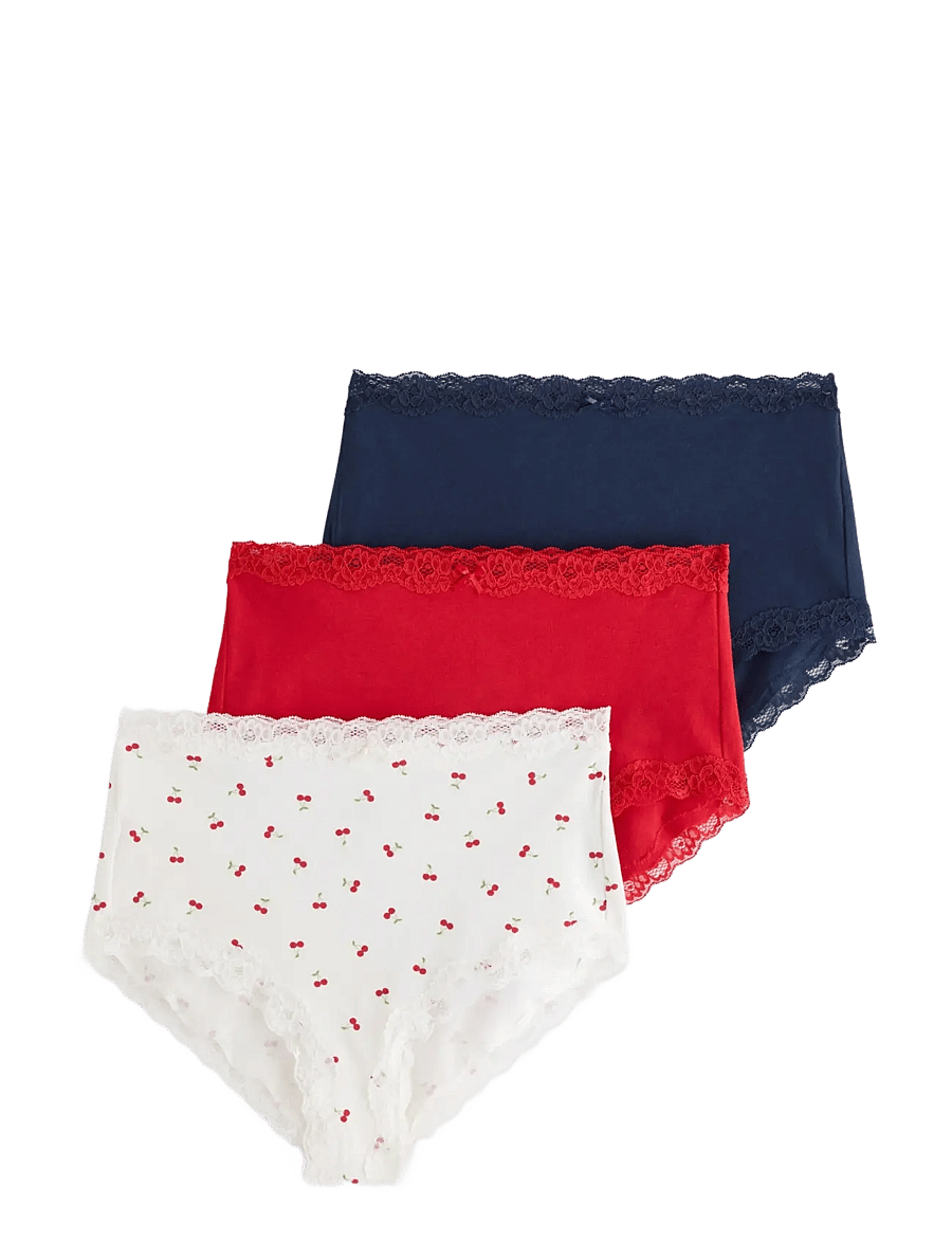 Lindex - 3-pack high waist briefs - midi & maxi slips - off white - 1