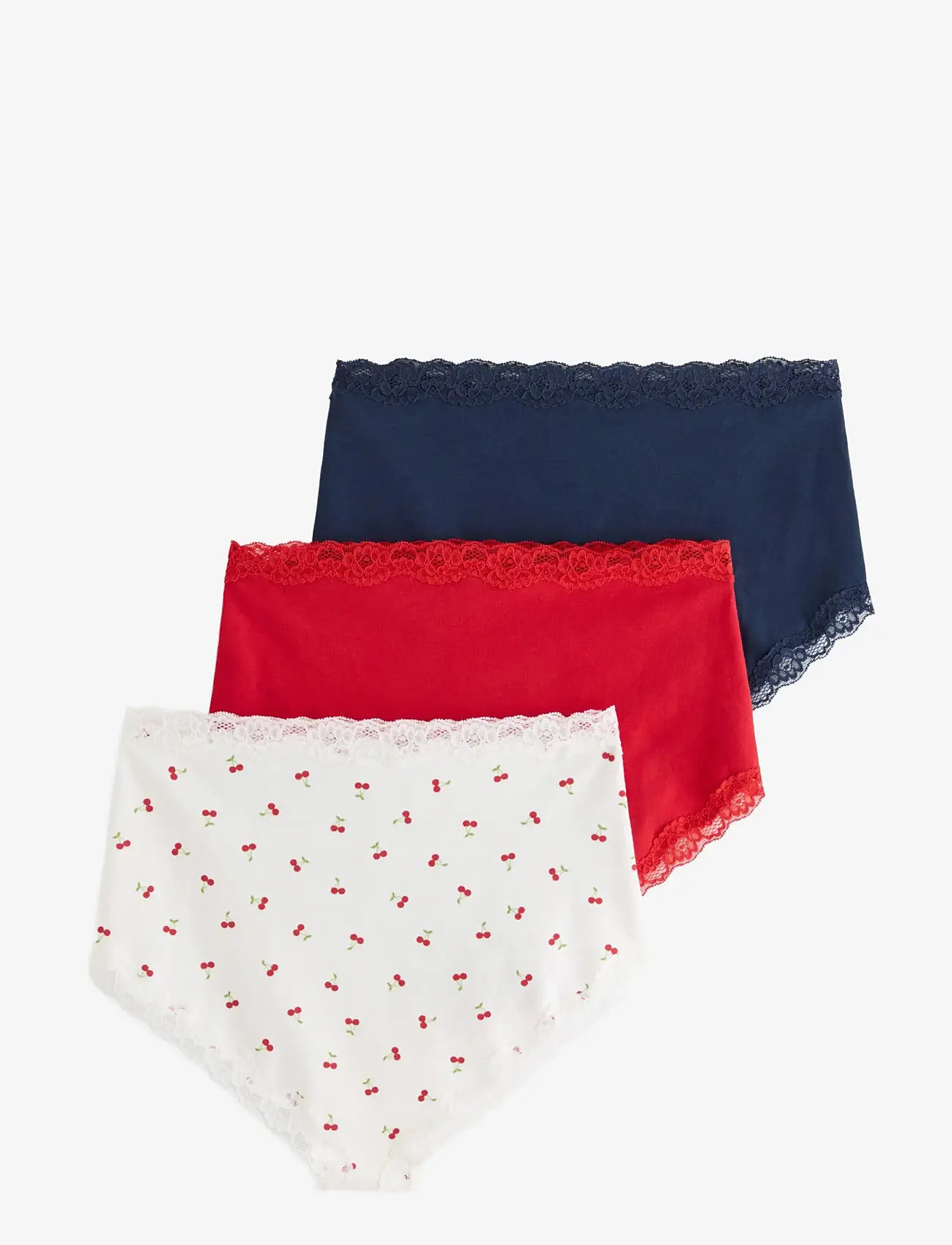 Lindex - 3-pack high waist briefs - midi & maxi trusser - off white - 2