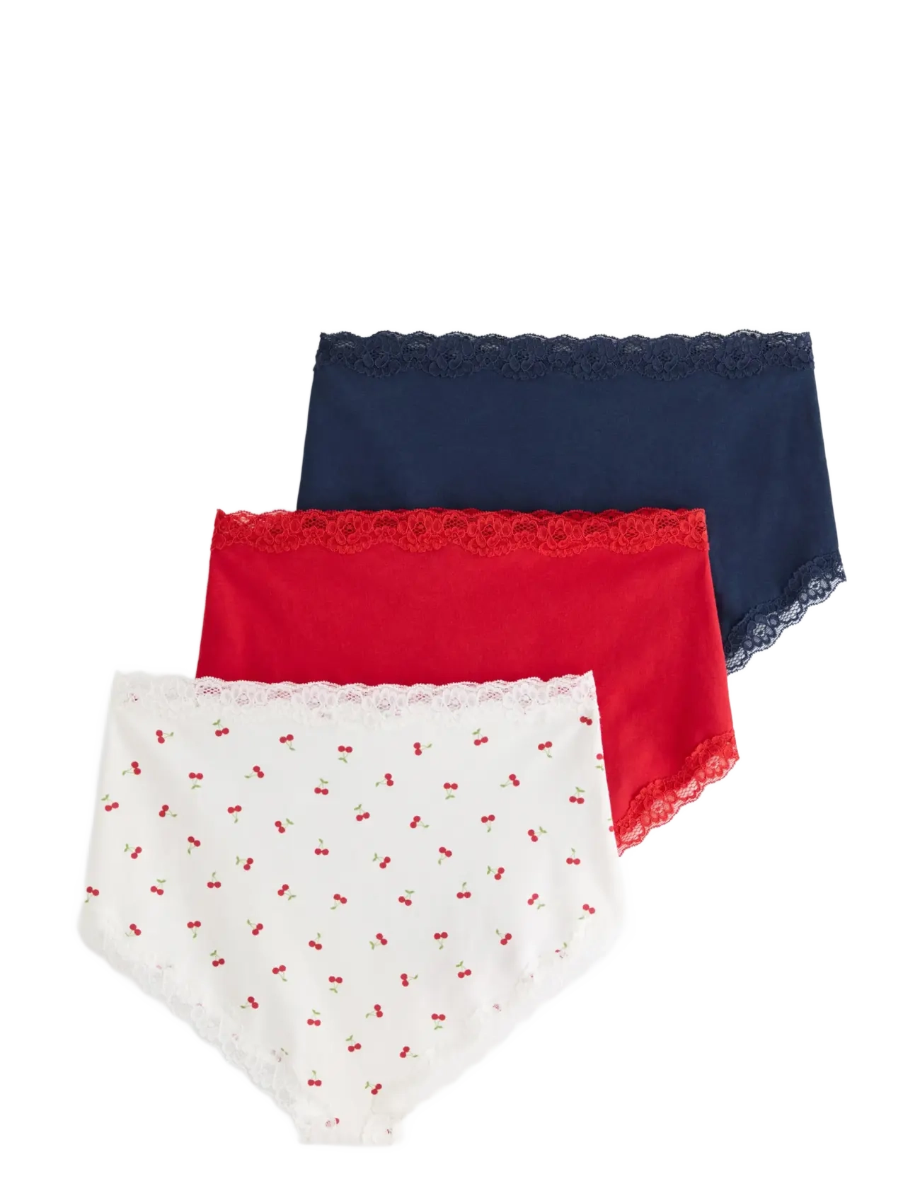 Lindex - 3-pack high waist briefs - midi & maxi slips - off white - 2