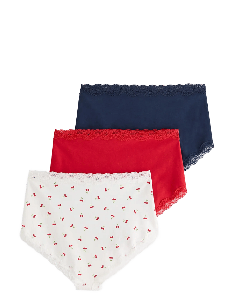 Lindex - 3-pack high waist briefs - midi & maxi slips - off white - 2