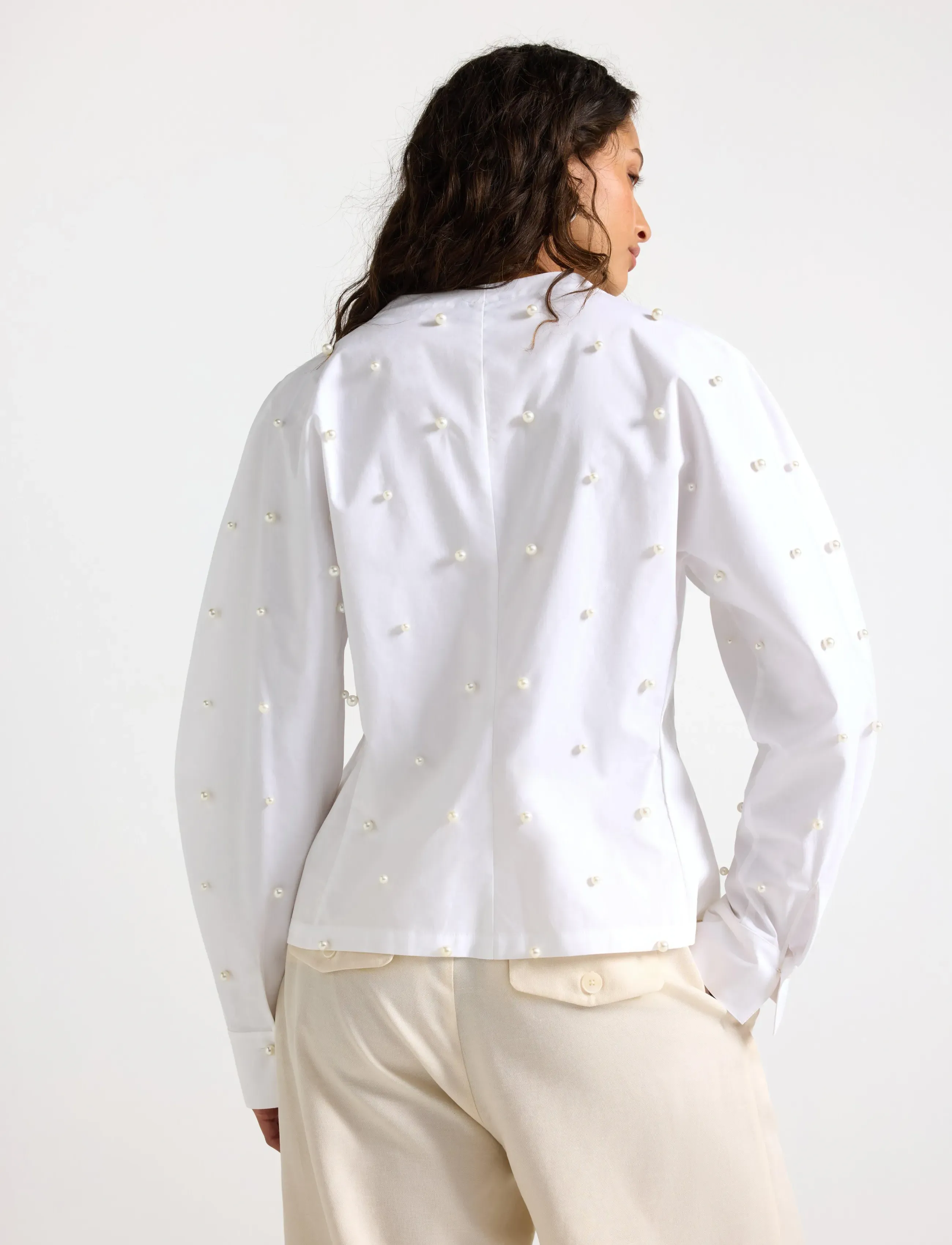 Lindex - Long-sleeved shirt - långärmade blusar - white - 3