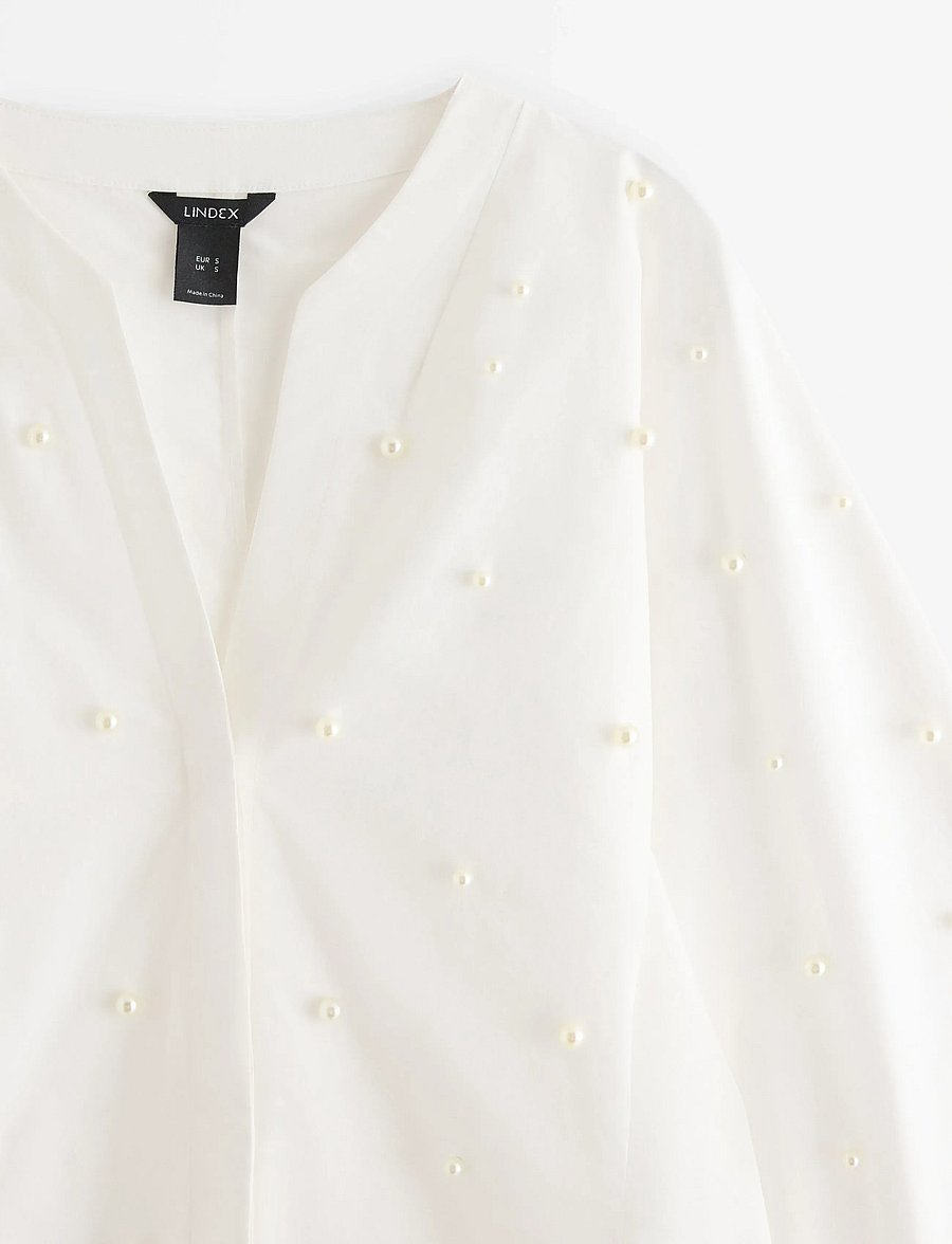 Lindex - Long-sleeved shirt - blouses à manches longues - white - 5