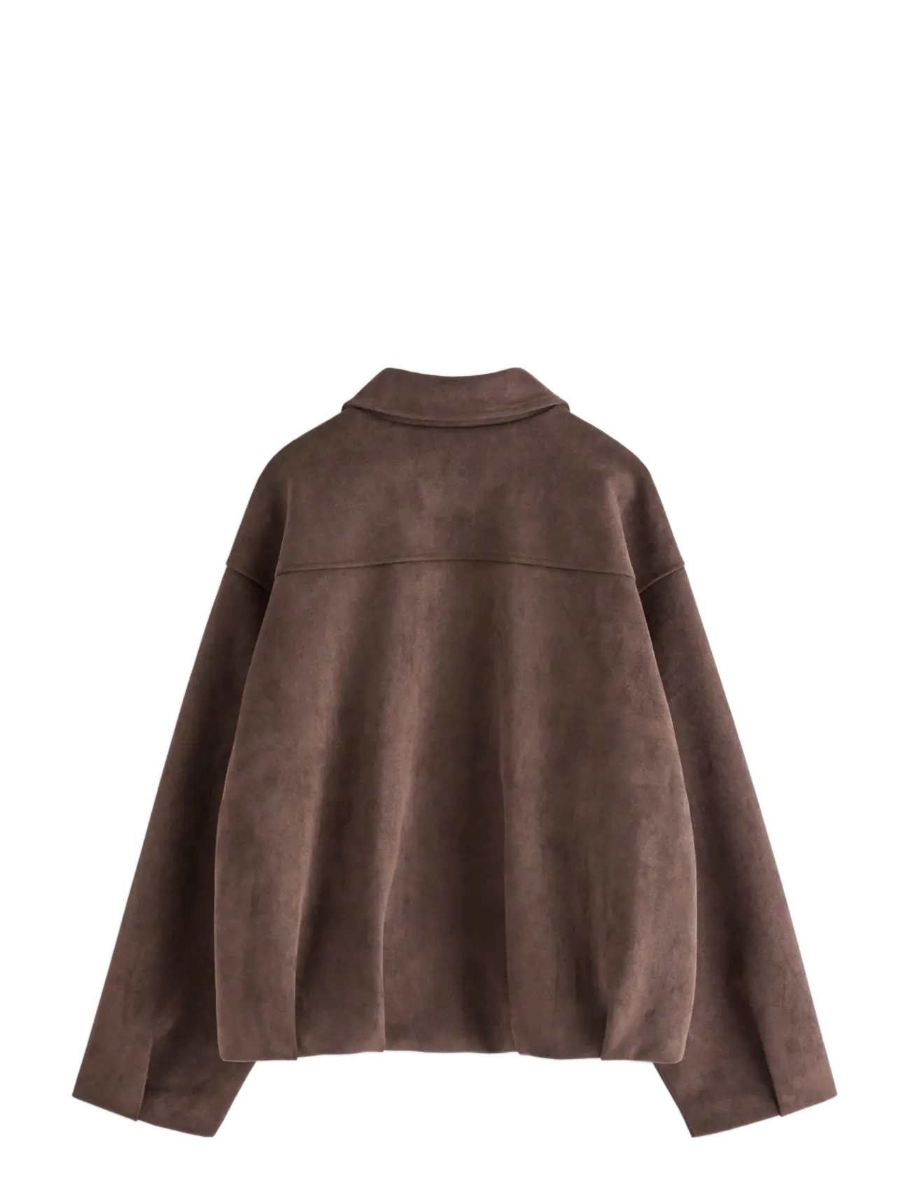 Lindex - Boxy jacket in faux suede - dark dusty brown - 2