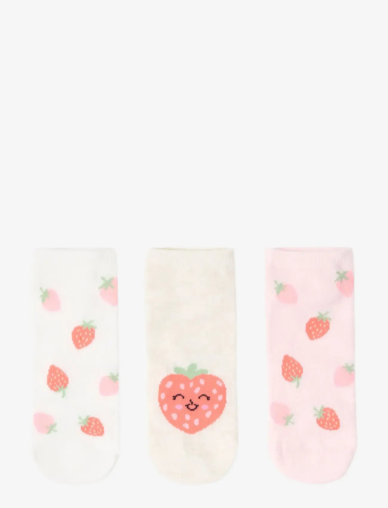 Lindex - 3-pack ankle socks - socks - light pink - 0