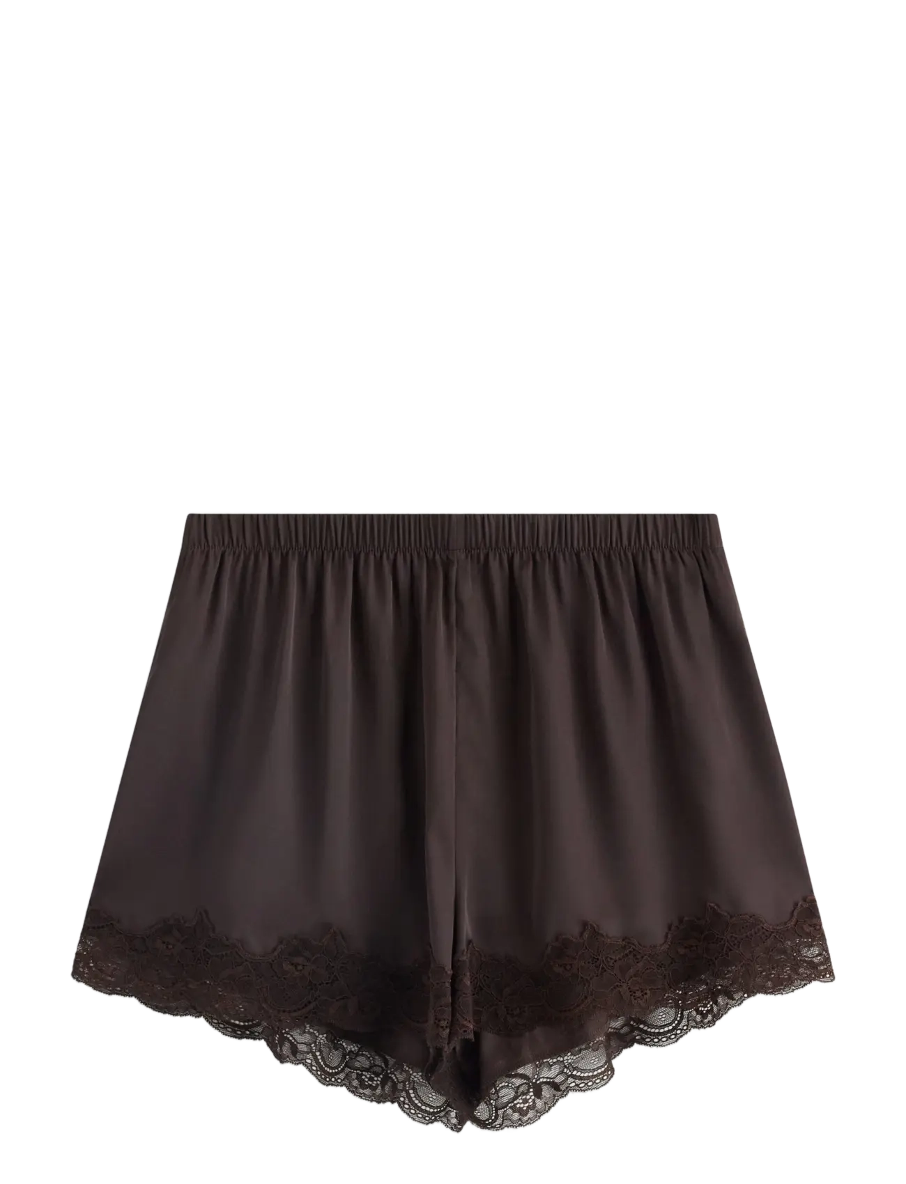 Lindex - Pyjama shorts in satin - dark dusty brown - 2