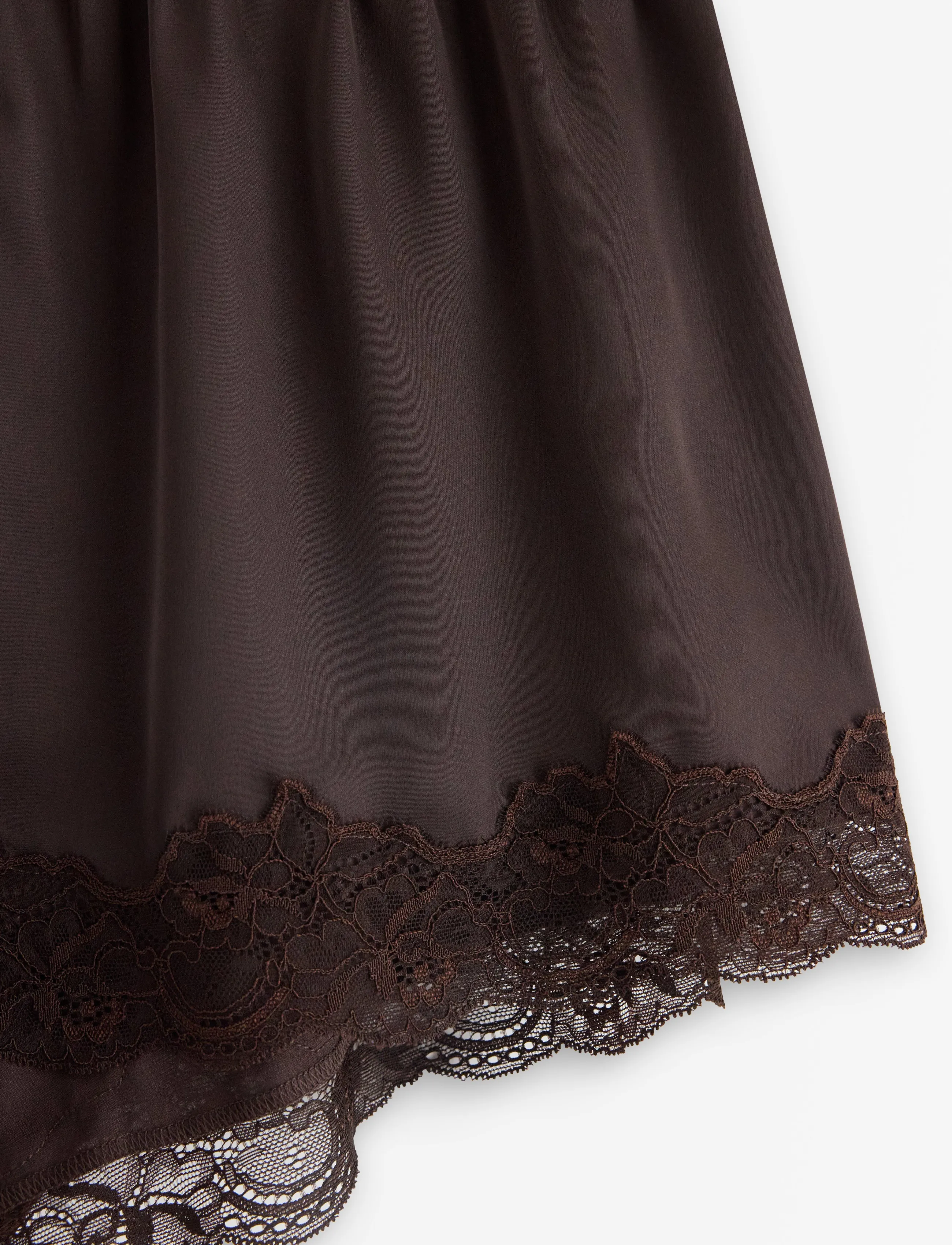 Lindex - Pyjama shorts in satin - dark dusty brown - 5