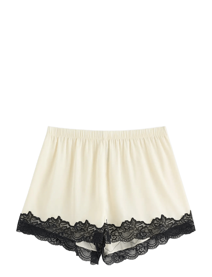 Lindex - Pyjama shorts in satin - shorts - dusty white - 1