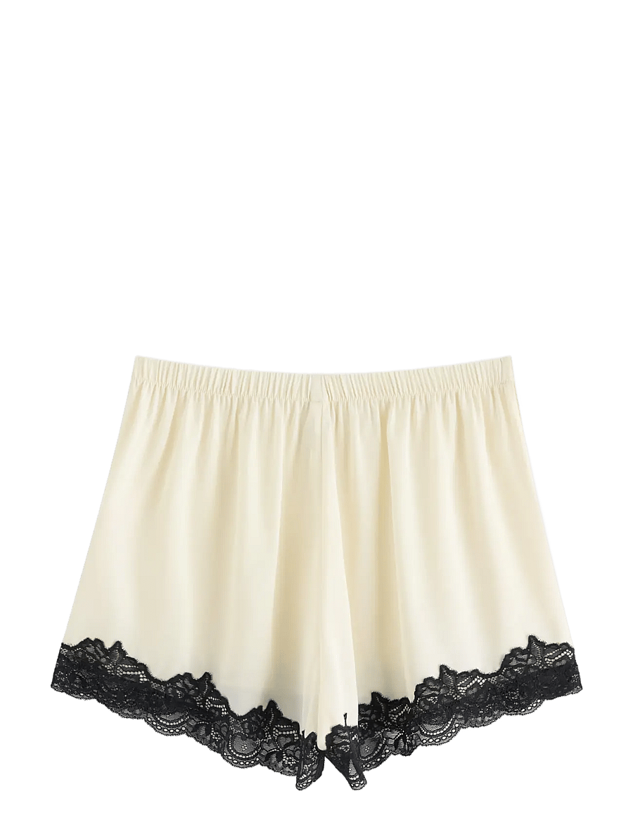 Lindex - Pyjama shorts in satin - shorts - dusty white - 2