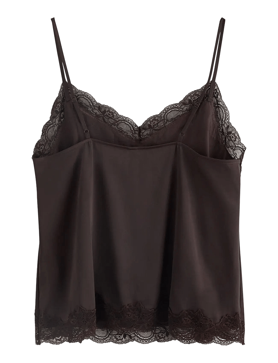 Lindex - Camisole in satin - oberteile - dark dusty brown - 2