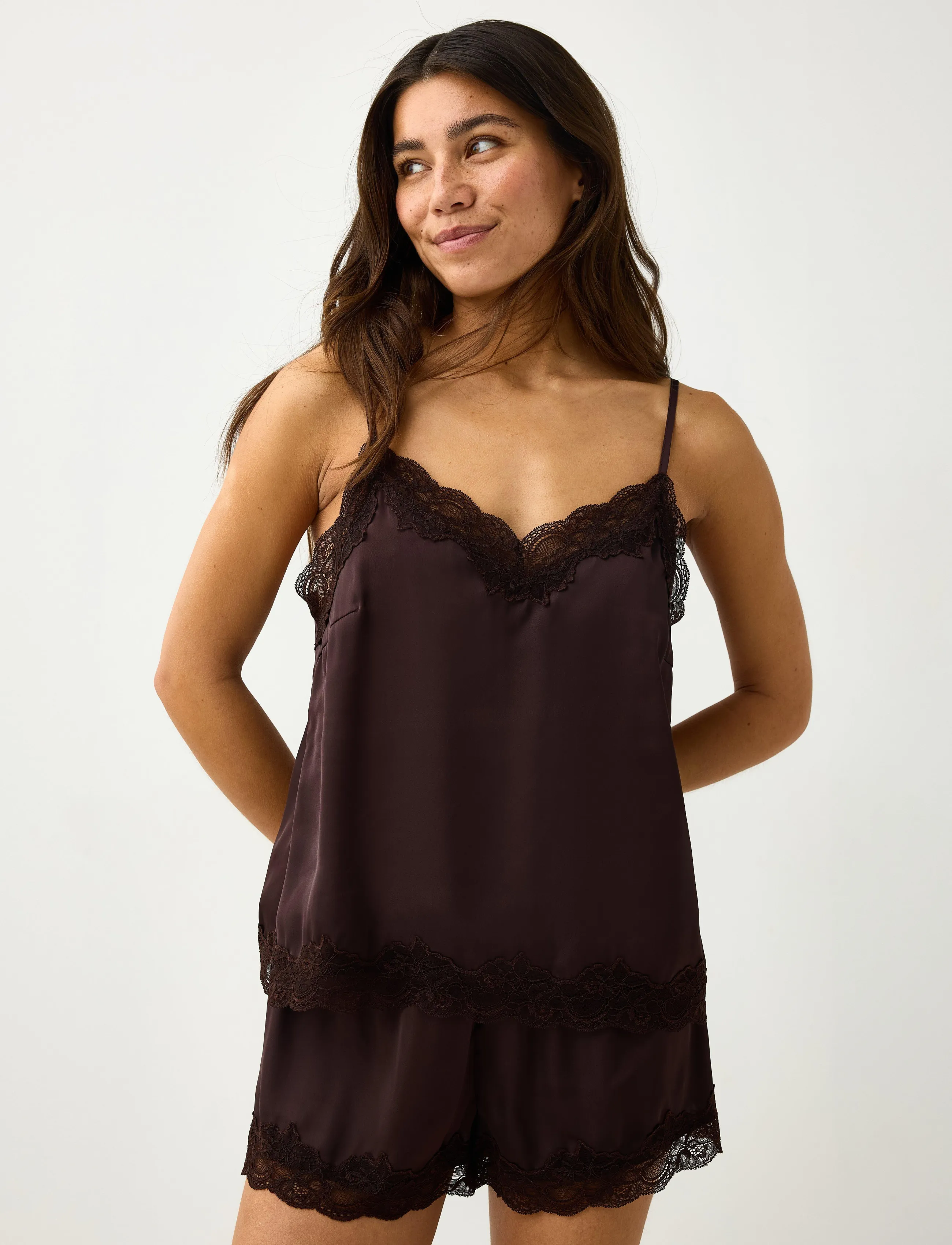Lindex Camisole In Satin, Kvinder, Blonde Camisole, Brun, Str: M
