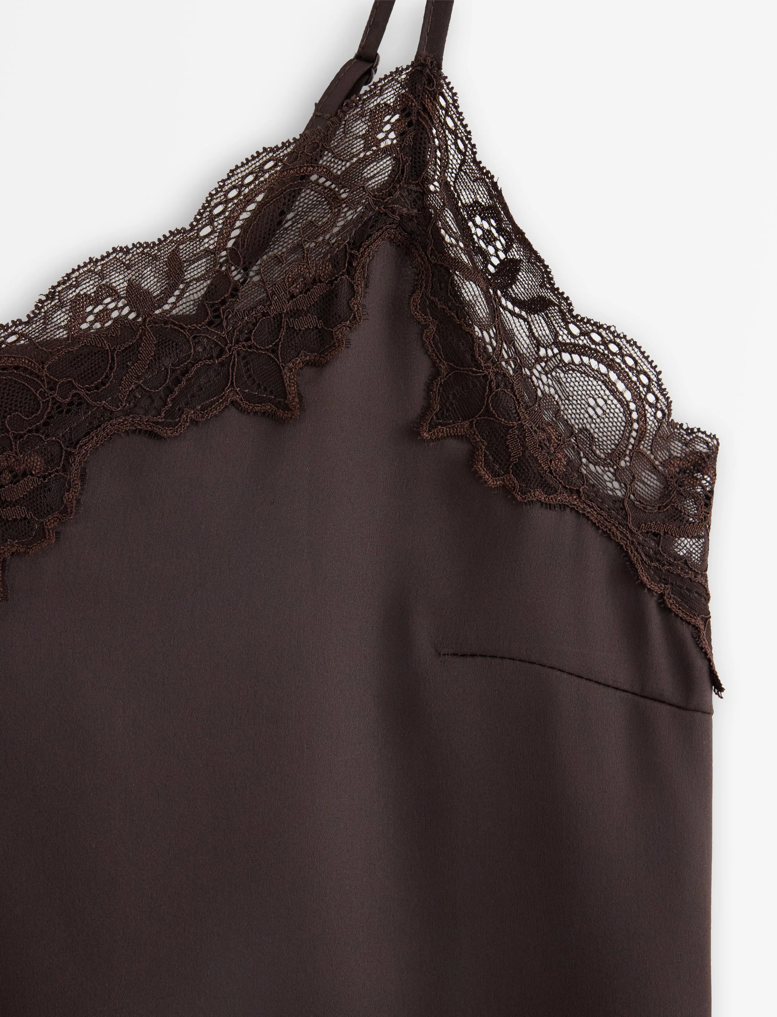 Lindex - Camisole in satin - dark dusty brown - 5