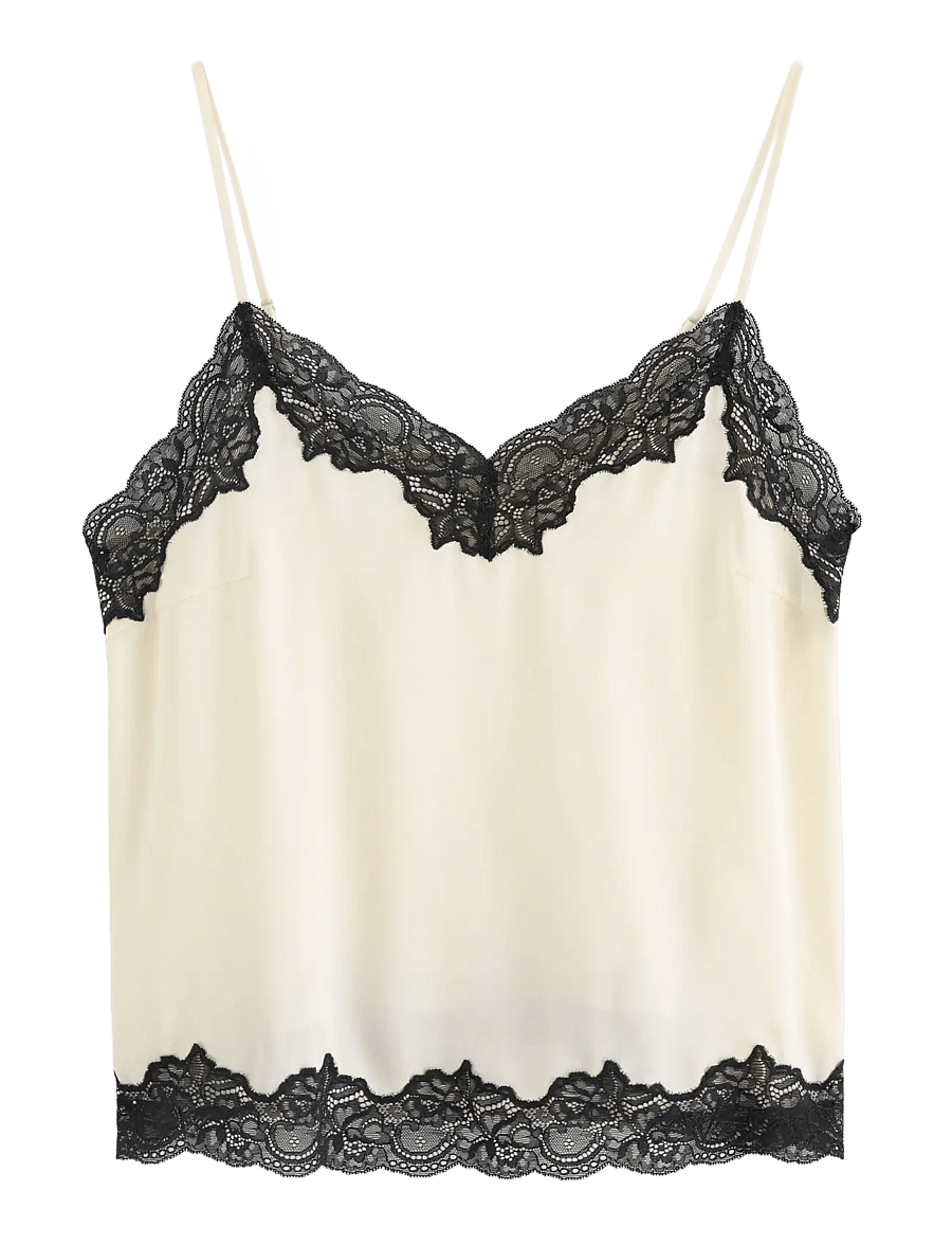 Lindex - Camisole in satin - oberteile - dusty white - 1