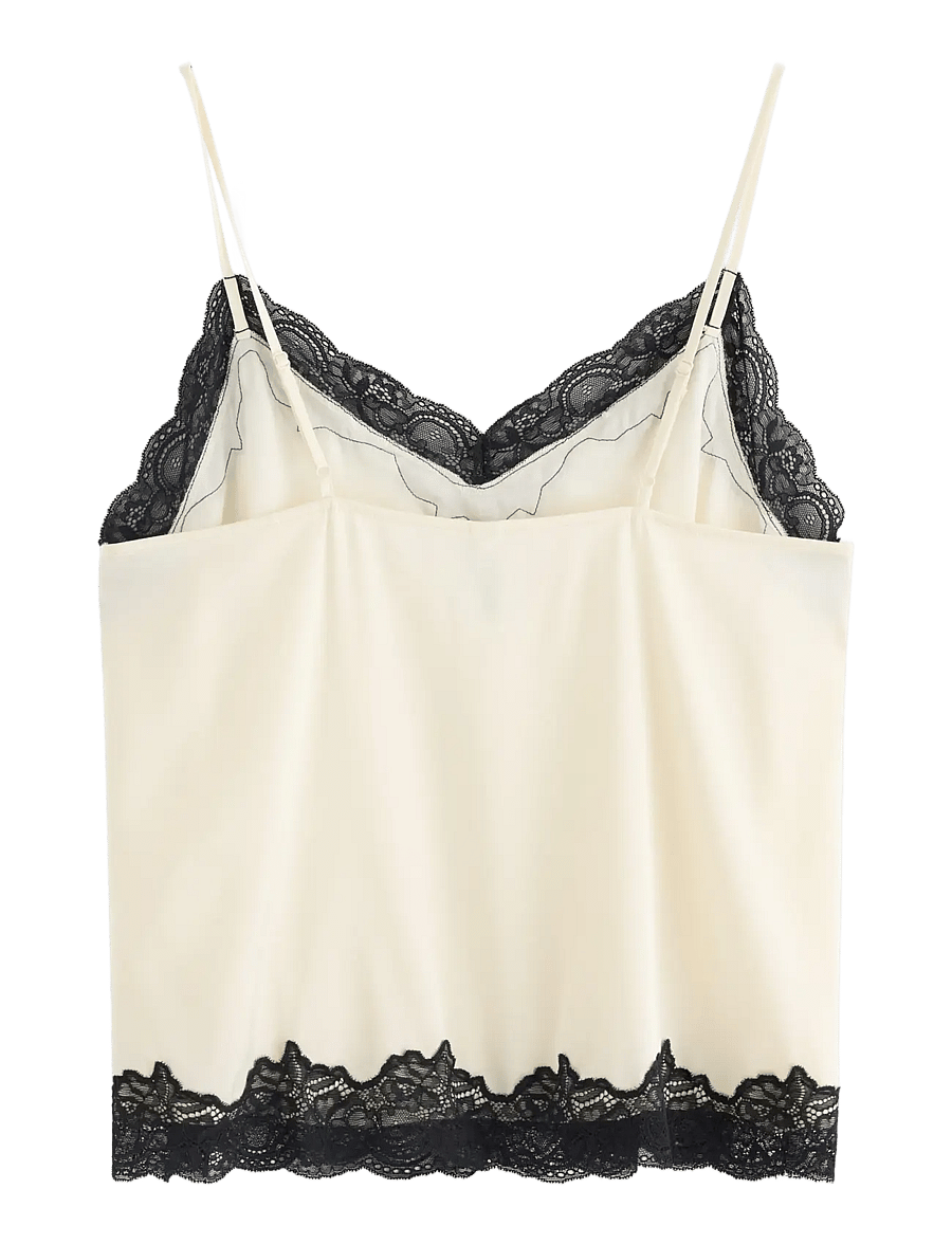 Lindex - Camisole in satin - oberteile - dusty white - 2