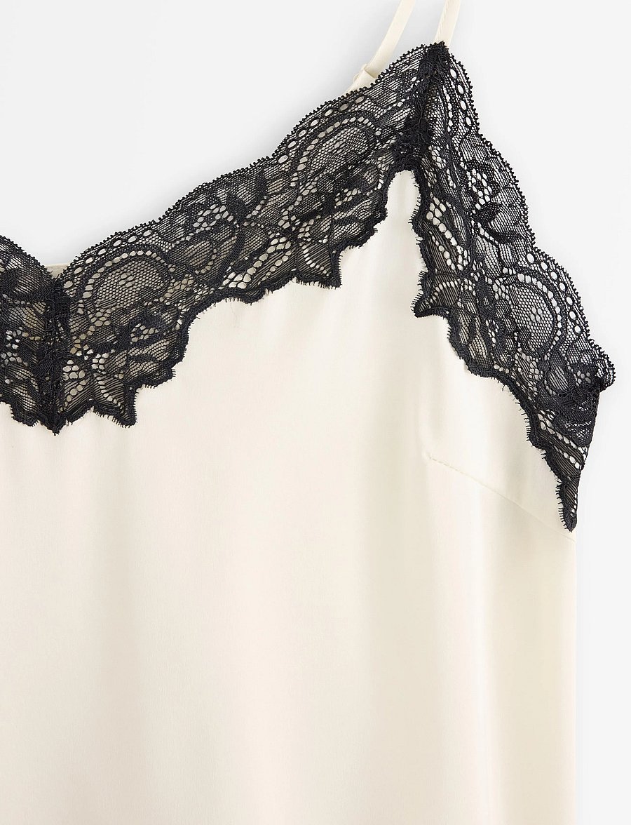Lindex - Camisole in satin - oberteile - dusty white - 5