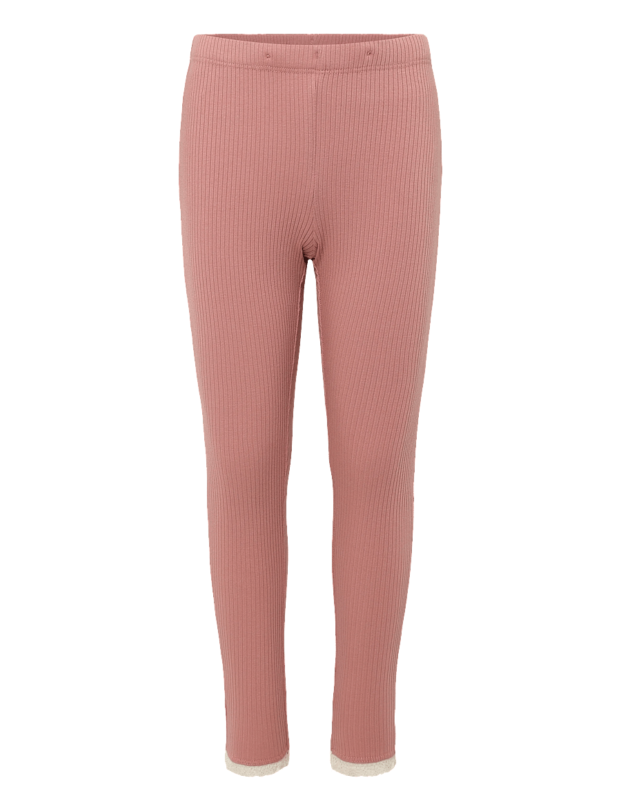 Lindex - Ribbed leggings - leggings - dusty pink - 0