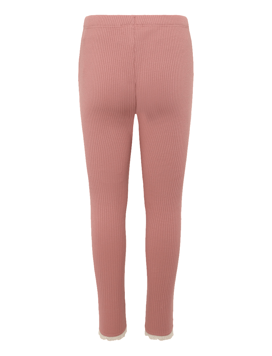 Lindex - Ribbed leggings - leggings - dusty pink - 1