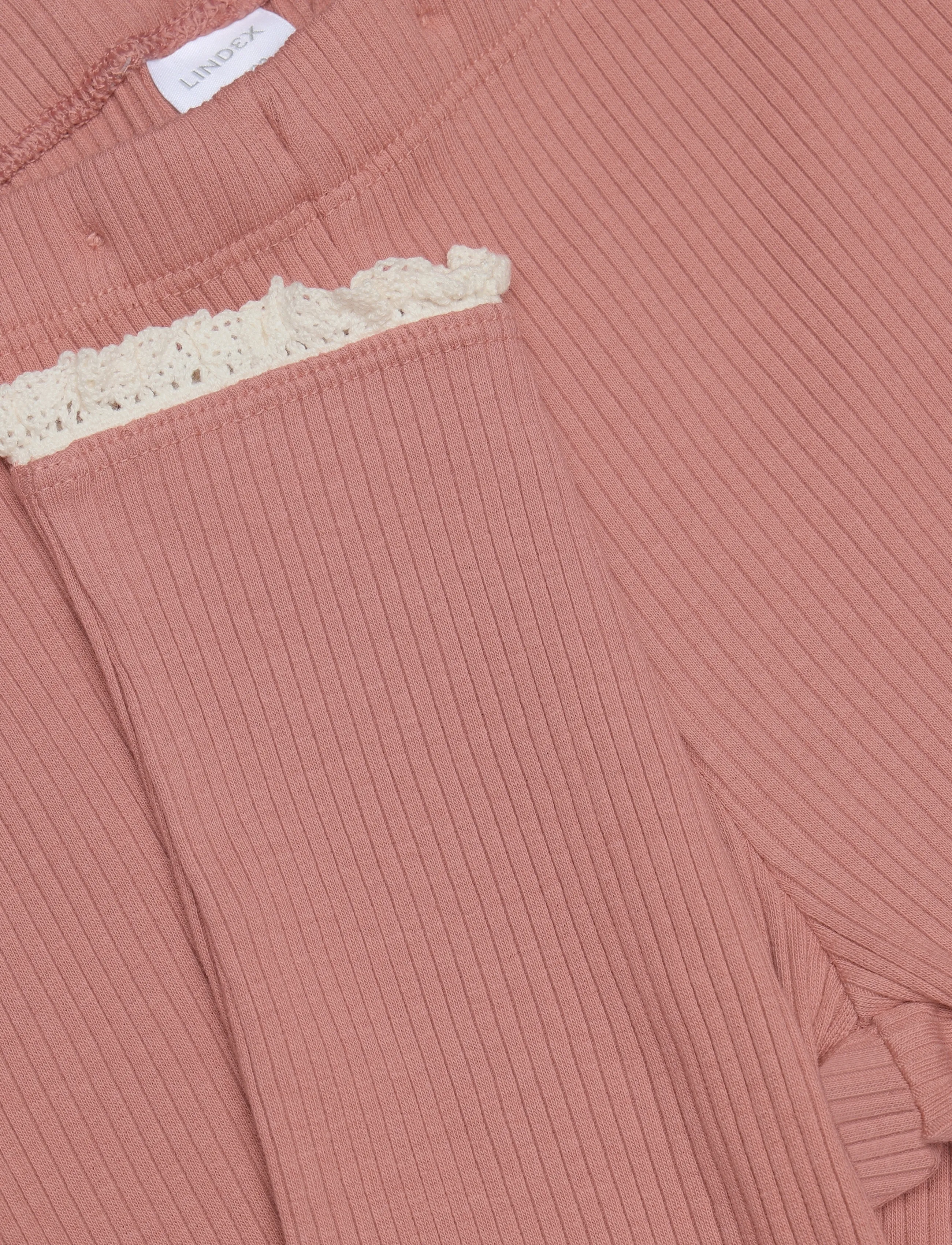 Lindex - Ribbed leggings - leggings - dusty pink - 3