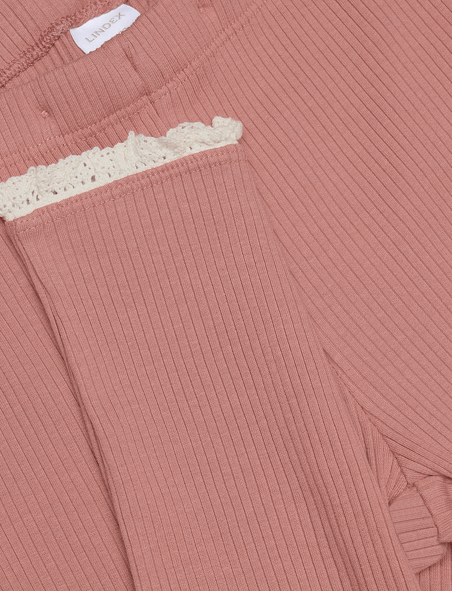 Lindex - Ribbed leggings - leggings - dusty pink - 3