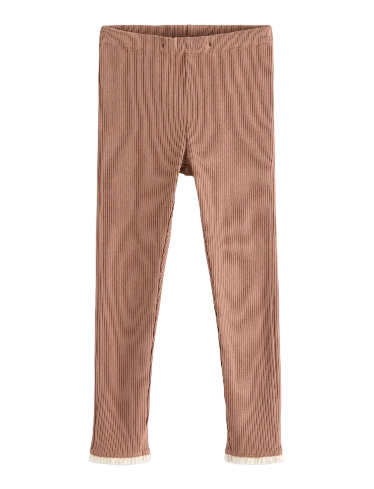 Lindex Ribbed Leggings, Børn, Ribbede Leggings, Brun, Str: 122