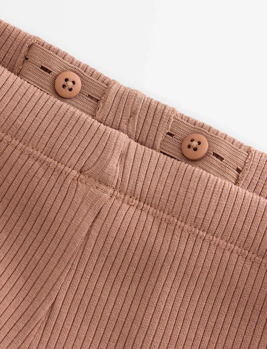 Lindex - Ribbed leggings - leggings - light dusty brown - 2