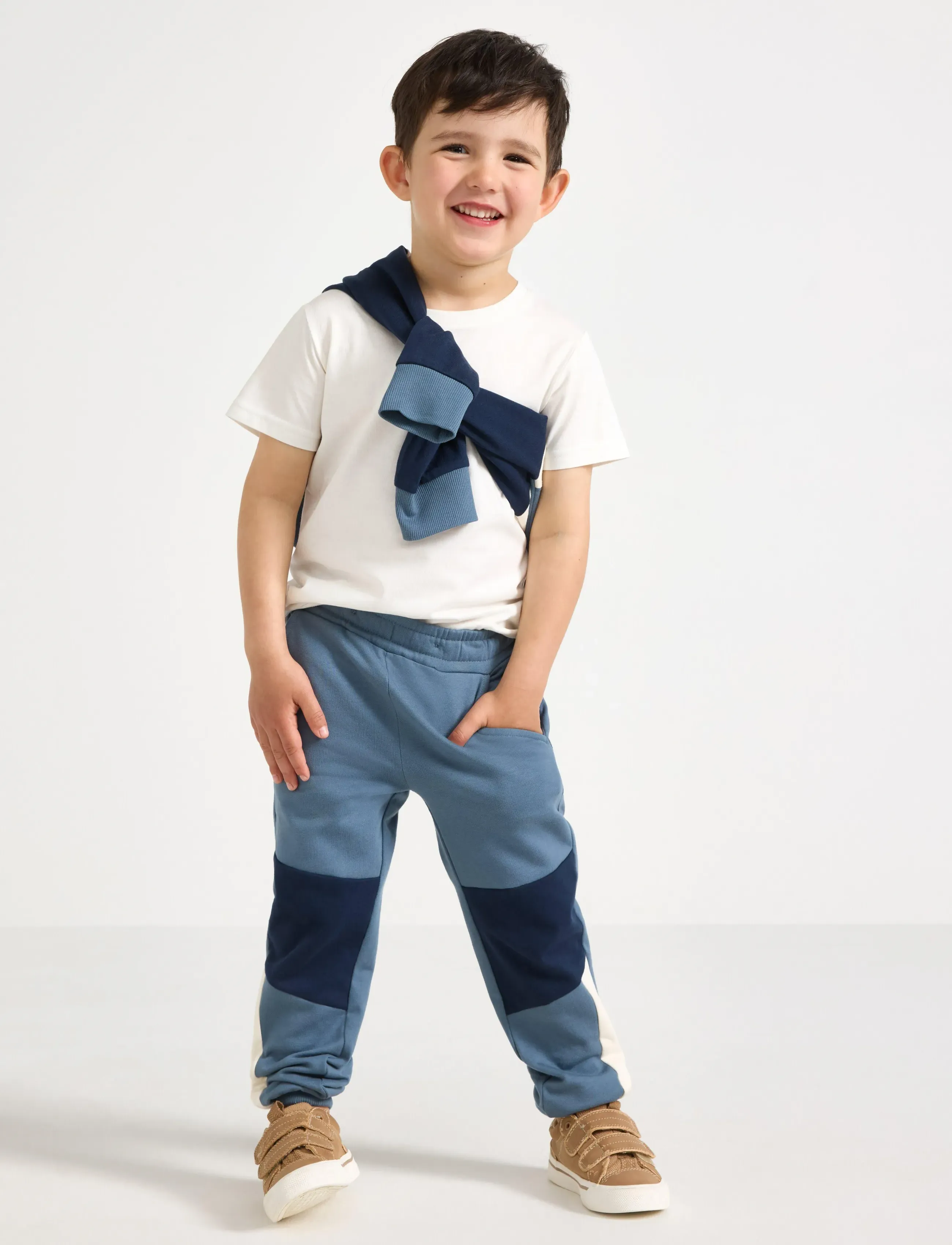 Lindex Joggers With Brushed Inside, 104, Blue, Underdele > Joggingbukser, Børn