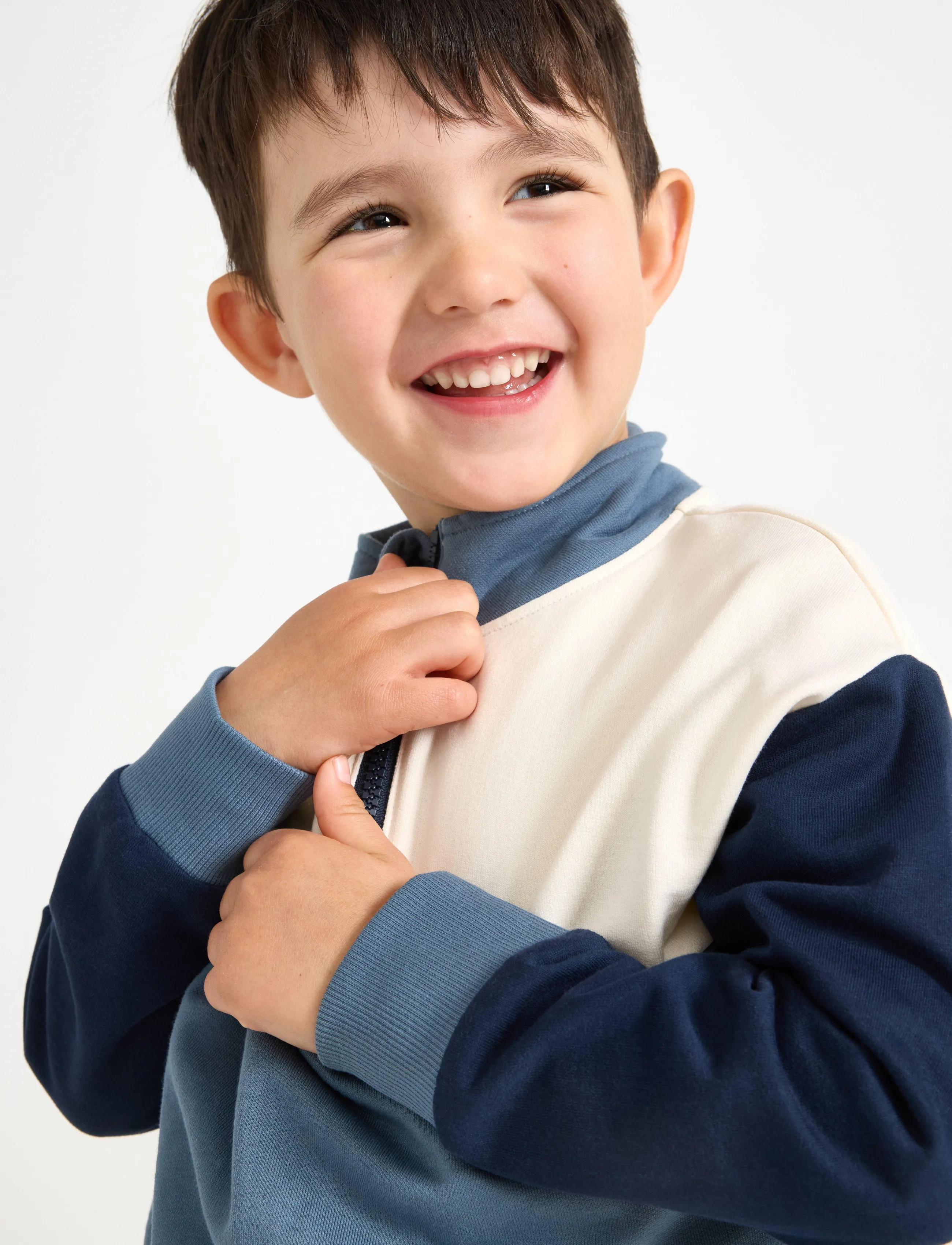 Lindex - Sweatshirt with half-zip - dark dusty blue - 4