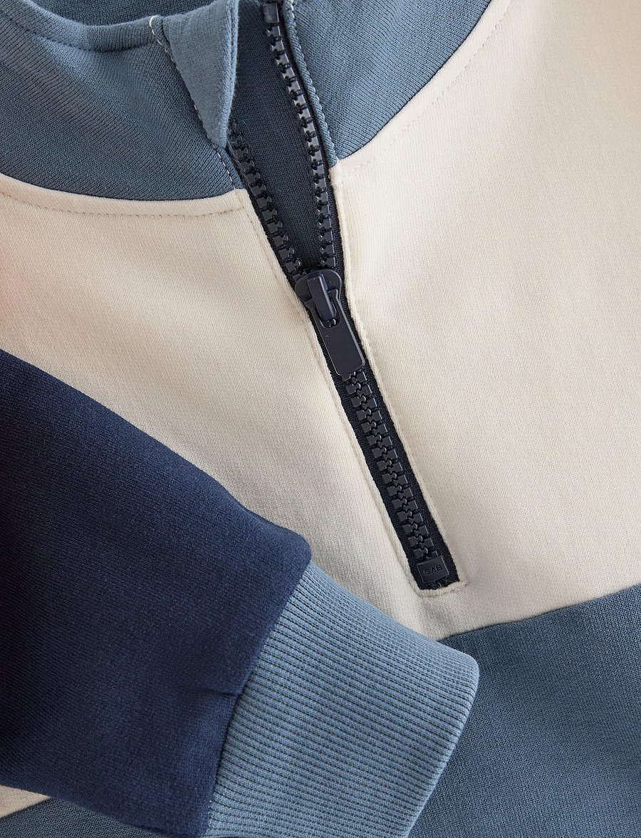 Lindex - Sweatshirt with half-zip - džemprid - dark dusty blue - 5