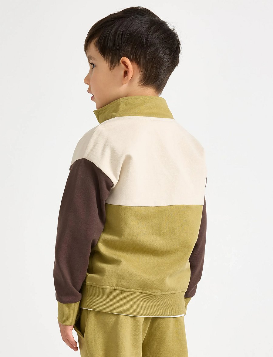 Lindex - Sweatshirt with half-zip - džemprid - khaki - 3