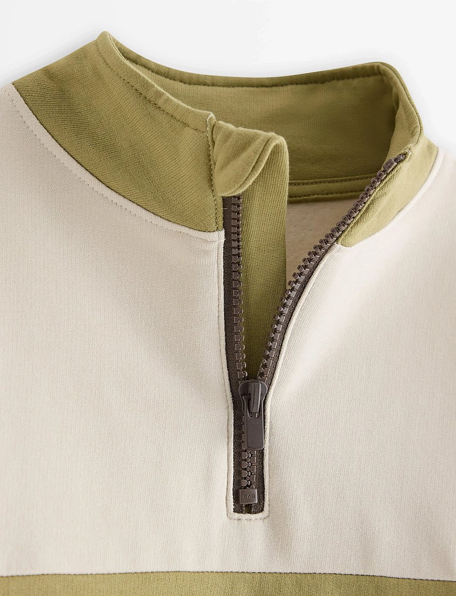 Lindex - Sweatshirt with half-zip - džemprid - khaki - 5