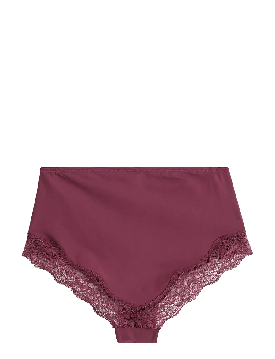 Lindex - Briefs with high waist - midi & maxi trosor - dark dusty red - 2
