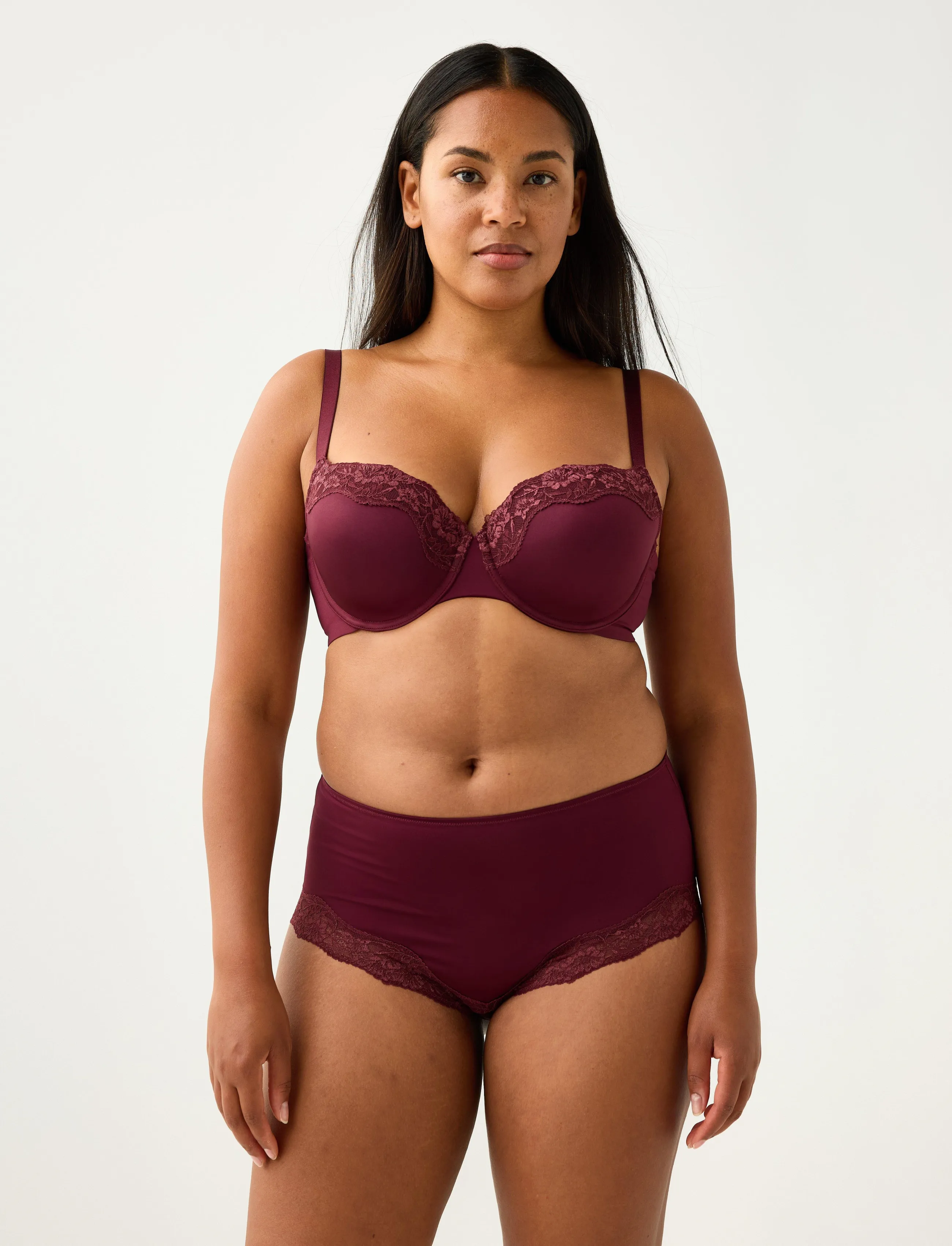 Lindex Briefs with high waist - Lindex - DARK DUSTY RED / burgundy