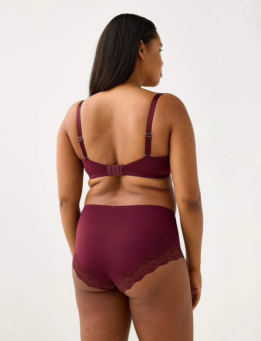 Lindex - Briefs with high waist - midi & maxi trosor - dark dusty red - 3
