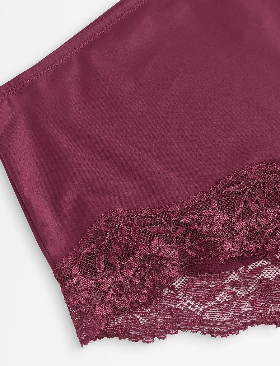 Lindex - Briefs with high waist - midi & maxi trosor - dark dusty red - 5
