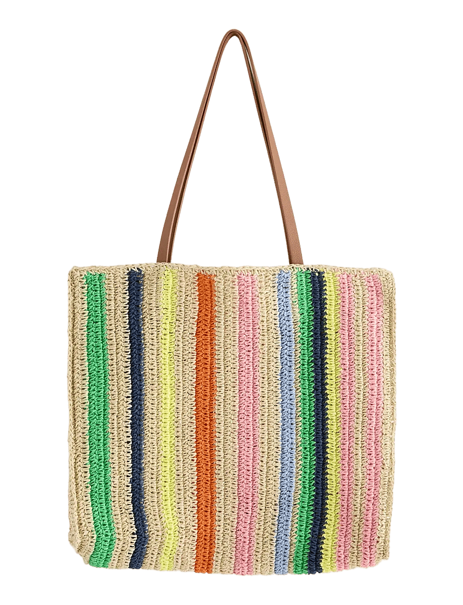 Lindex - Bag in paper straw - tote bags - light beige - 1