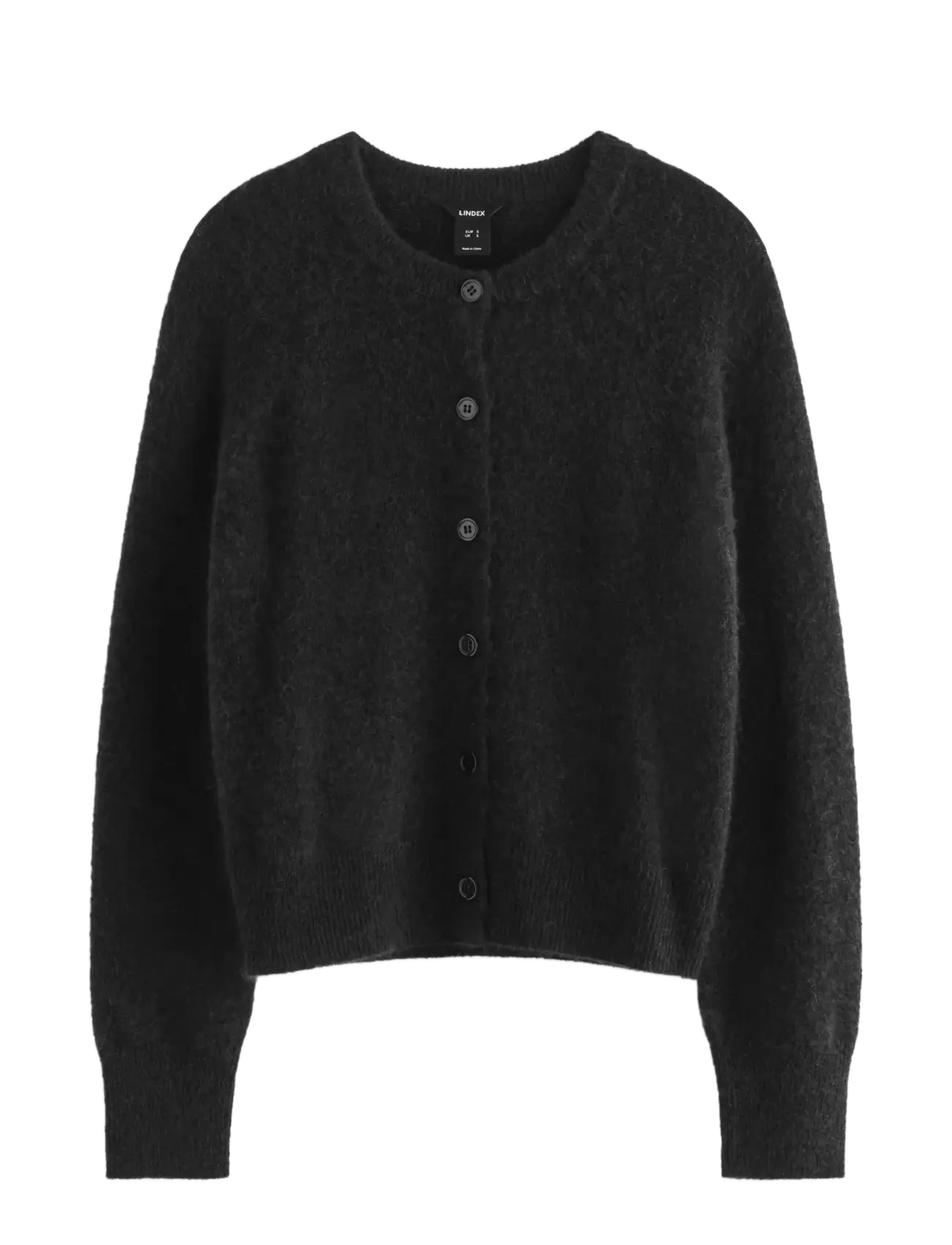 Lindex Fine-knit cardigan in wool blend - Kläder - BLACK / black
