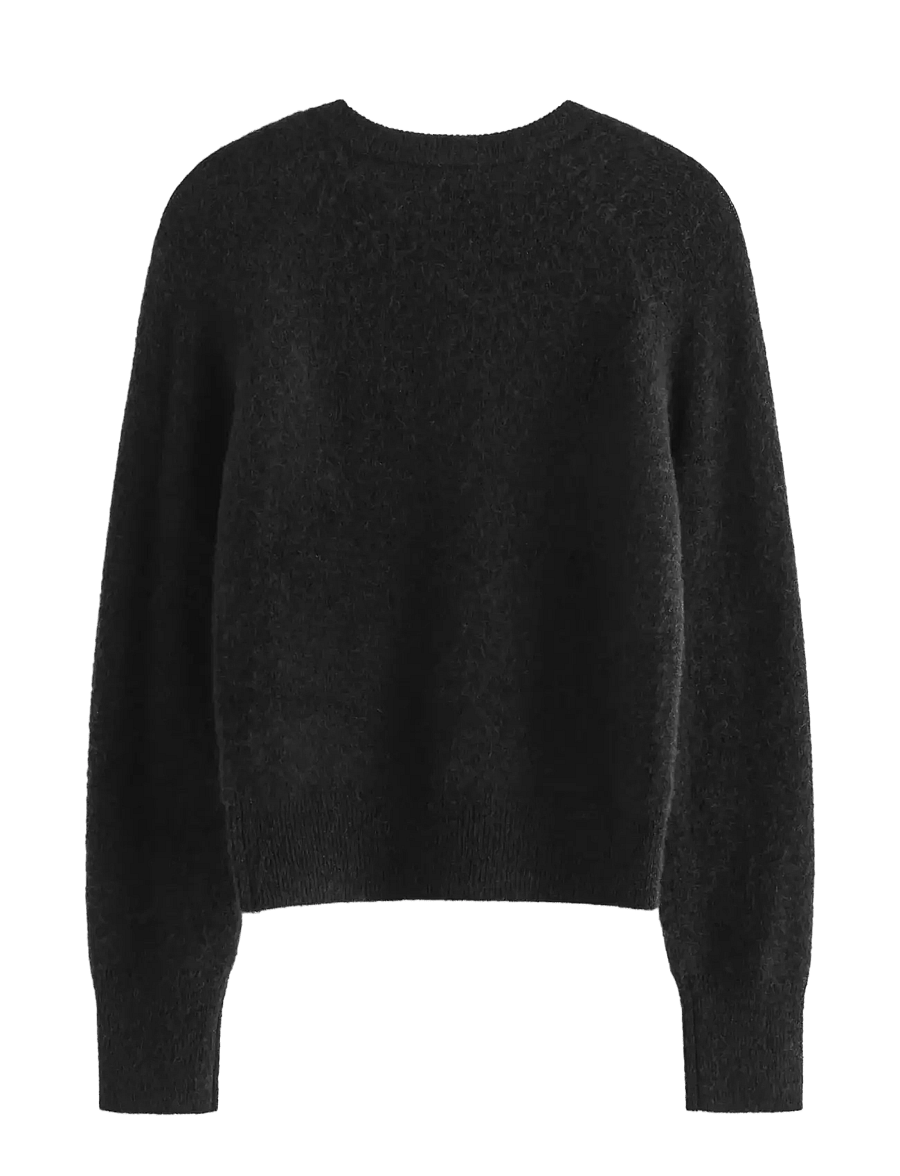 Lindex - Fine-knit cardigan in wool blend - koftor - black - 2