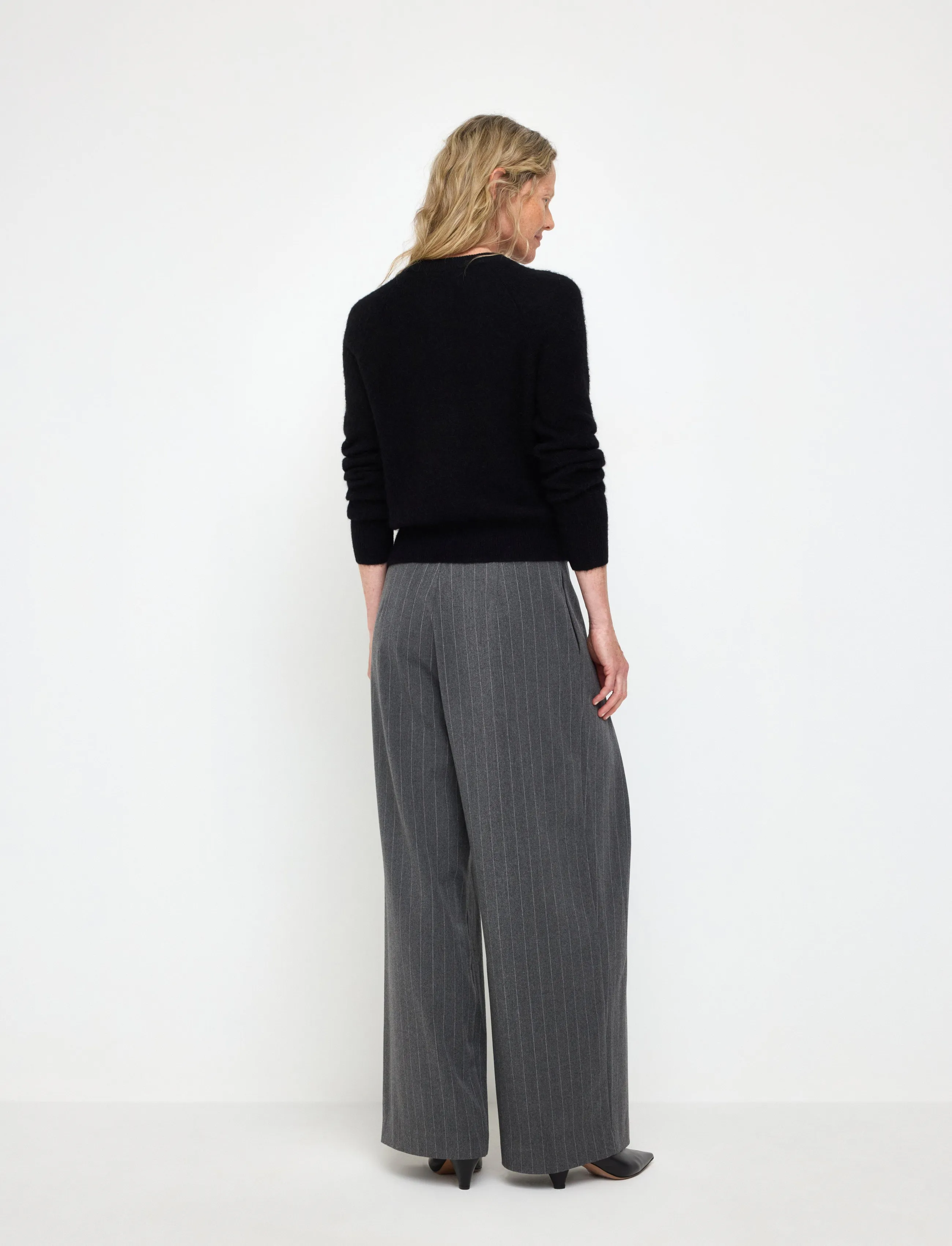 Lindex - Fine-knit cardigan in wool blend - koftor - black - 3