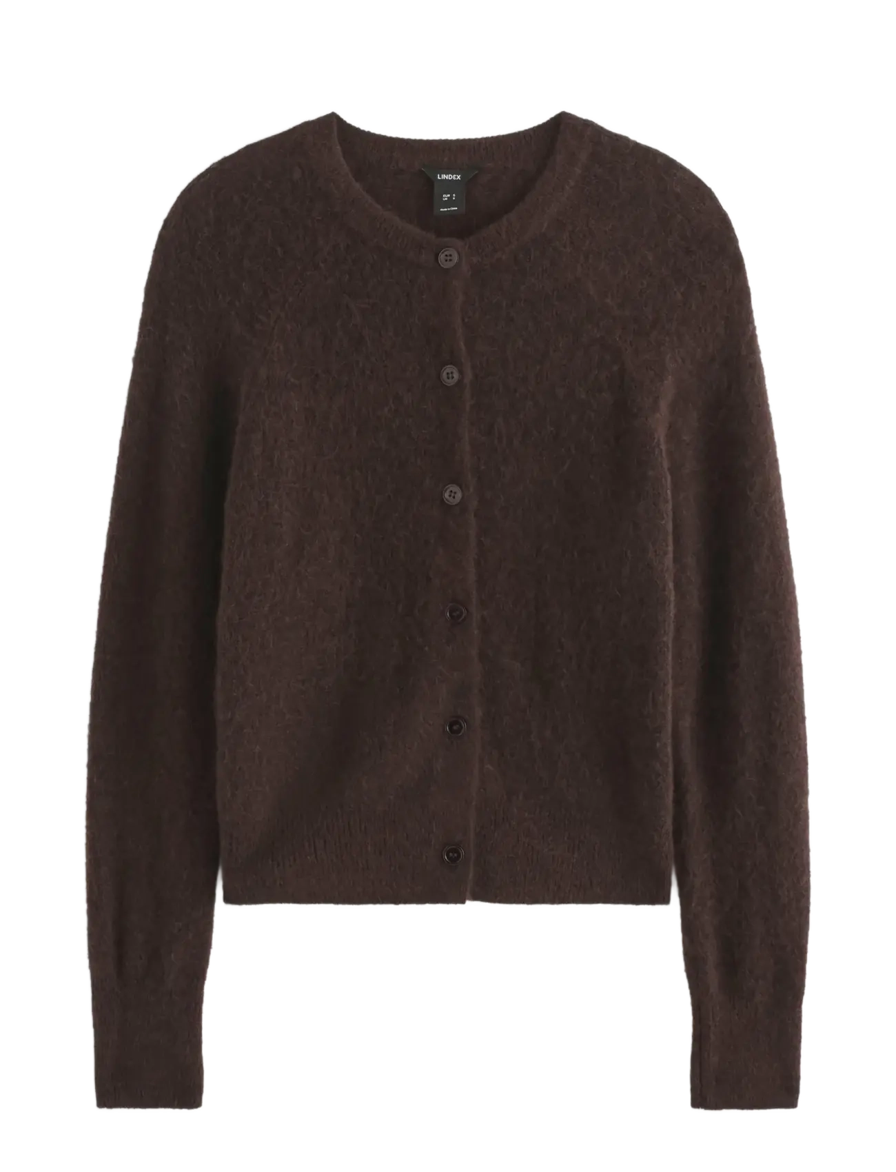 Lindex Fine-knit cardigan in wool blend - Strickmode - DARK BROWN / brown