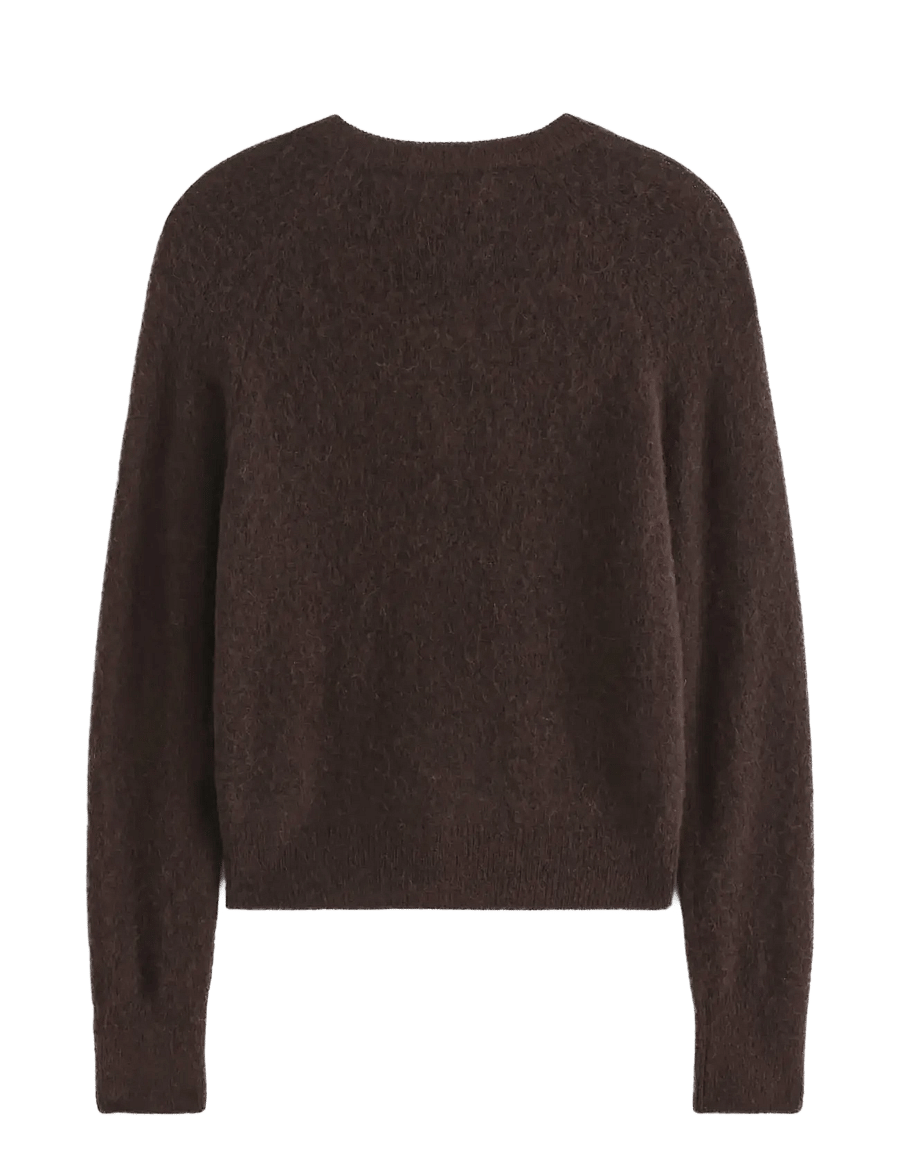 Lindex - Fine-knit cardigan in wool blend - strickjacken - dark brown - 2